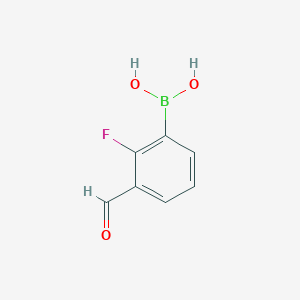 molecular formula C7H6BFO3 B151143 (2-Fluoro-3-formylphenyl)boronic acid CAS No. 849061-98-9