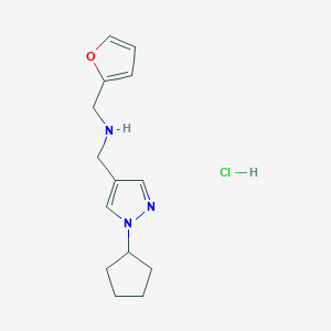 molecular formula C14H20ClN3O B15114455 1-(1-cyclopentyl-1H-pyrazol-4-yl)-N-(2-furylmethyl)methanamine 