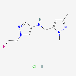 molecular formula C11H17ClFN5 B15114547 N-[(2,5-dimethylpyrazol-3-yl)methyl]-1-(2-fluoroethyl)pyrazol-4-amine;hydrochloride 