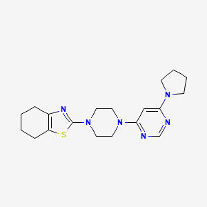 molecular formula C19H26N6S B15114548 2-{4-[6-(Pyrrolidin-1-yl)pyrimidin-4-yl]piperazin-1-yl}-4,5,6,7-tetrahydro-1,3-benzothiazole 