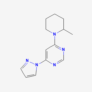 molecular formula C13H17N5 B15114845 4-(2-methylpiperidin-1-yl)-6-(1H-pyrazol-1-yl)pyrimidine 