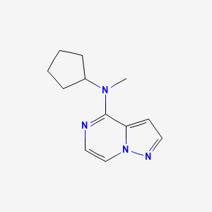 molecular formula C12H16N4 B15115004 N-cyclopentyl-N-methylpyrazolo[1,5-a]pyrazin-4-amine 