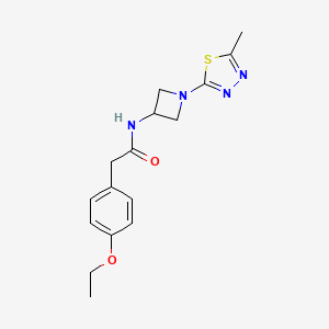 molecular formula C16H20N4O2S B15115067 2-(4-ethoxyphenyl)-N-[1-(5-methyl-1,3,4-thiadiazol-2-yl)azetidin-3-yl]acetamide 
