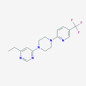 molecular formula C16H18F3N5 B15115087 4-Ethyl-6-{4-[5-(trifluoromethyl)pyridin-2-yl]piperazin-1-yl}pyrimidine 