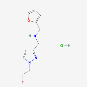molecular formula C11H15ClFN3O B15115217 1-[1-(2-fluoroethyl)-1H-pyrazol-3-yl]-N-(2-furylmethyl)methanamine 