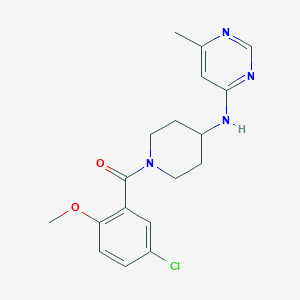 molecular formula C18H21ClN4O2 B15115304 N-[1-(5-chloro-2-methoxybenzoyl)piperidin-4-yl]-6-methylpyrimidin-4-amine 