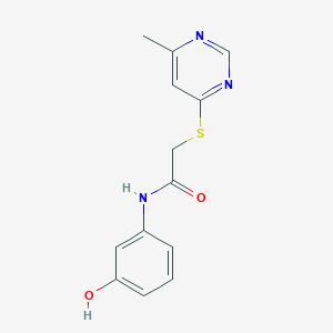molecular formula C13H13N3O2S B15115309 N-(3-hydroxyphenyl)-2-[(6-methylpyrimidin-4-yl)sulfanyl]acetamide 