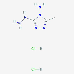 molecular formula C3H10Cl2N6 B15115350 3-hydrazino-5-methyl-4{H}-1,2,4-triazol-4-amine 