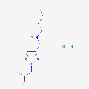 molecular formula C10H18ClF2N3 B15115394 butyl{[1-(2,2-difluoroethyl)-1H-pyrazol-3-yl]methyl}amine 