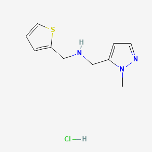 molecular formula C10H14ClN3S B15115510 1-(1-methyl-1H-pyrazol-5-yl)-N-(2-thienylmethyl)methanamine 
