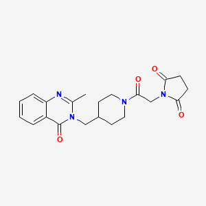 molecular formula C21H24N4O4 B15115532 1-(2-{4-[(2-Methyl-4-oxo-3,4-dihydroquinazolin-3-yl)methyl]piperidin-1-yl}-2-oxoethyl)pyrrolidine-2,5-dione 