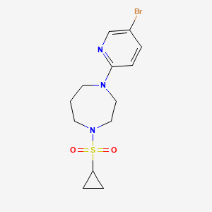 molecular formula C13H18BrN3O2S B15115599 1-(5-Bromopyridin-2-yl)-4-(cyclopropanesulfonyl)-1,4-diazepane 