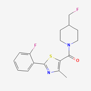 molecular formula C17H18F2N2OS B15115659 4-(Fluoromethyl)-1-[2-(2-fluorophenyl)-4-methyl-1,3-thiazole-5-carbonyl]piperidine 