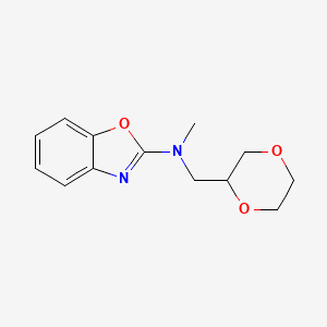 molecular formula C13H16N2O3 B15115665 N-[(1,4-dioxan-2-yl)methyl]-N-methyl-1,3-benzoxazol-2-amine 
