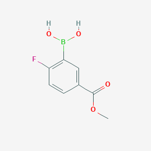molecular formula C8H8BFO4 B151158 2-Fluoro-5-(methoxycarbonyl)phenylboronic acid CAS No. 850568-04-6