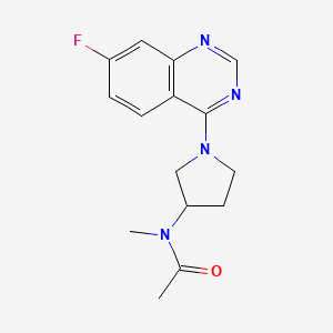 molecular formula C15H17FN4O B15115824 N-[1-(7-fluoroquinazolin-4-yl)pyrrolidin-3-yl]-N-methylacetamide 