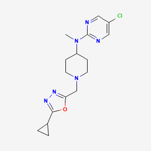 molecular formula C16H21ClN6O B15115859 5-chloro-N-{1-[(5-cyclopropyl-1,3,4-oxadiazol-2-yl)methyl]piperidin-4-yl}-N-methylpyrimidin-2-amine 
