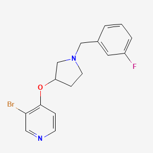 molecular formula C16H16BrFN2O B15115920 3-Bromo-4-({1-[(3-fluorophenyl)methyl]pyrrolidin-3-yl}oxy)pyridine 