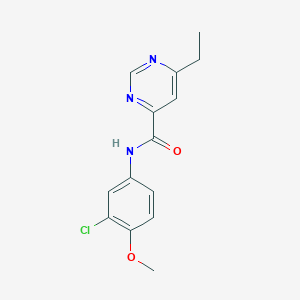molecular formula C14H14ClN3O2 B15116068 N-(3-chloro-4-methoxyphenyl)-6-ethylpyrimidine-4-carboxamide 
