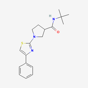 molecular formula C18H23N3OS B15116469 N-tert-butyl-1-(4-phenyl-1,3-thiazol-2-yl)pyrrolidine-3-carboxamide 