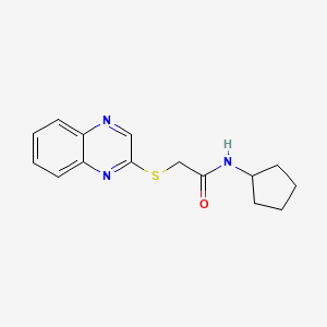 molecular formula C15H17N3OS B15116487 N-cyclopentyl-2-(quinoxalin-2-ylsulfanyl)acetamide 