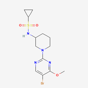 molecular formula C13H19BrN4O3S B15116555 N-[1-(5-bromo-4-methoxypyrimidin-2-yl)piperidin-3-yl]cyclopropanesulfonamide 