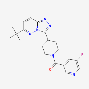 molecular formula C20H23FN6O B15116586 3-(4-{6-Tert-butyl-[1,2,4]triazolo[4,3-b]pyridazin-3-yl}piperidine-1-carbonyl)-5-fluoropyridine 