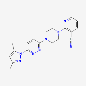 molecular formula C19H20N8 B15116589 2-{4-[6-(3,5-dimethyl-1H-pyrazol-1-yl)pyridazin-3-yl]piperazin-1-yl}pyridine-3-carbonitrile 