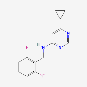 molecular formula C14H13F2N3 B15116592 6-cyclopropyl-N-[(2,6-difluorophenyl)methyl]pyrimidin-4-amine 