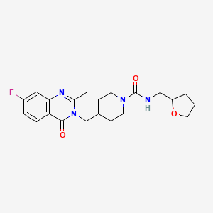 molecular formula C21H27FN4O3 B15116726 4-[(7-fluoro-2-methyl-4-oxo-3,4-dihydroquinazolin-3-yl)methyl]-N-[(oxolan-2-yl)methyl]piperidine-1-carboxamide 