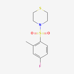 molecular formula C11H14FNO2S2 B15117003 4-(4-Fluoro-2-methylbenzenesulfonyl)thiomorpholine 