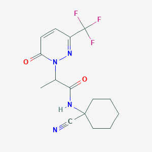 molecular formula C15H17F3N4O2 B15117038 N-(1-cyanocyclohexyl)-2-[6-oxo-3-(trifluoromethyl)-1,6-dihydropyridazin-1-yl]propanamide 
