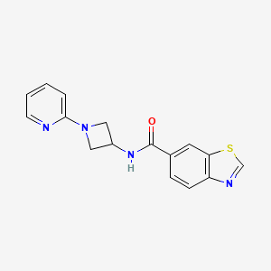 molecular formula C16H14N4OS B15117050 N-[1-(pyridin-2-yl)azetidin-3-yl]-1,3-benzothiazole-6-carboxamide 
