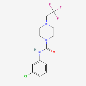 molecular formula C13H15ClF3N3O B15117097 N-(3-chlorophenyl)-4-(2,2,2-trifluoroethyl)piperazine-1-carboxamide 