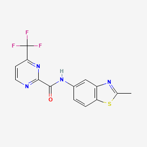 molecular formula C14H9F3N4OS B15117433 N-(2-methyl-1,3-benzothiazol-5-yl)-4-(trifluoromethyl)pyrimidine-2-carboxamide 