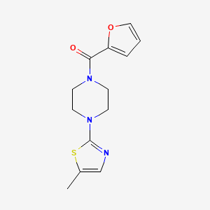 molecular formula C13H15N3O2S B15117616 1-(Furan-2-carbonyl)-4-(5-methyl-1,3-thiazol-2-yl)piperazine 