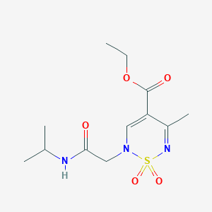 molecular formula C12H19N3O5S B15117700 ethyl 5-methyl-1,1-dioxo-2-{[(propan-2-yl)carbamoyl]methyl}-2H-1lambda6,2,6-thiadiazine-4-carboxylate 
