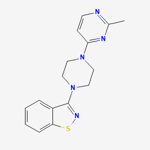 molecular formula C16H17N5S B15117749 3-[4-(2-Methylpyrimidin-4-yl)piperazin-1-yl]-1,2-benzothiazole 