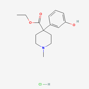 Ethyl 4-(3-hydroxyphenyl)-1-methylpiperidine-4-carboxylate;hydrochloride