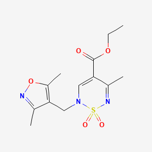 molecular formula C13H17N3O5S B15118054 ethyl 2-[(3,5-dimethyl-1,2-oxazol-4-yl)methyl]-5-methyl-1,1-dioxo-2H-1lambda6,2,6-thiadiazine-4-carboxylate 