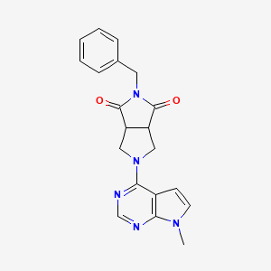 molecular formula C20H19N5O2 B15118079 2-benzyl-5-{7-methyl-7H-pyrrolo[2,3-d]pyrimidin-4-yl}-octahydropyrrolo[3,4-c]pyrrole-1,3-dione 