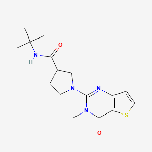 molecular formula C16H22N4O2S B15118214 N-tert-butyl-1-{3-methyl-4-oxo-3H,4H-thieno[3,2-d]pyrimidin-2-yl}pyrrolidine-3-carboxamide 