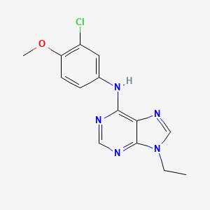 molecular formula C14H14ClN5O B15118215 N-(3-chloro-4-methoxyphenyl)-9-ethyl-9H-purin-6-amine 