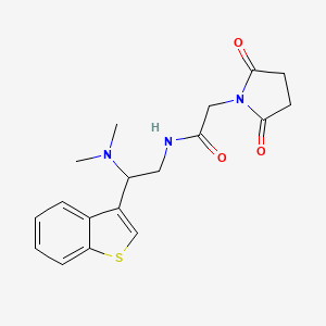 molecular formula C18H21N3O3S B15118262 N-[2-(1-benzothiophen-3-yl)-2-(dimethylamino)ethyl]-2-(2,5-dioxopyrrolidin-1-yl)acetamide 
