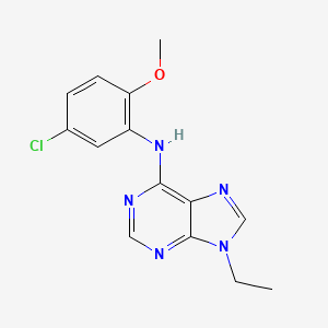molecular formula C14H14ClN5O B15118295 N-(5-chloro-2-methoxyphenyl)-9-ethyl-9H-purin-6-amine 