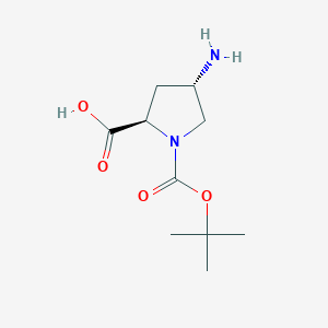 molecular formula C10H18N2O4 B151183 (2R,4S)-4-amino-1-(tert-butoxycarbonyl)pyrrolidine-2-carboxylic acid CAS No. 132622-78-7