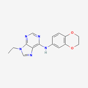 molecular formula C15H15N5O2 B15118531 N-(2,3-dihydro-1,4-benzodioxin-6-yl)-9-ethyl-9H-purin-6-amine 
