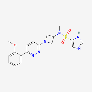 molecular formula C18H20N6O3S B15118598 N-{1-[6-(2-methoxyphenyl)pyridazin-3-yl]azetidin-3-yl}-N-methyl-1H-imidazole-4-sulfonamide 