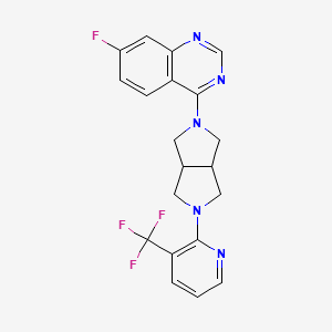 molecular formula C20H17F4N5 B15118740 7-Fluoro-4-{5-[3-(trifluoromethyl)pyridin-2-yl]-octahydropyrrolo[3,4-c]pyrrol-2-yl}quinazoline 