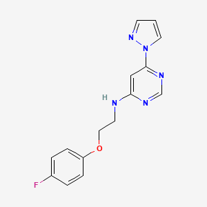 molecular formula C15H14FN5O B15118812 N-[2-(4-fluorophenoxy)ethyl]-6-(1H-pyrazol-1-yl)pyrimidin-4-amine 